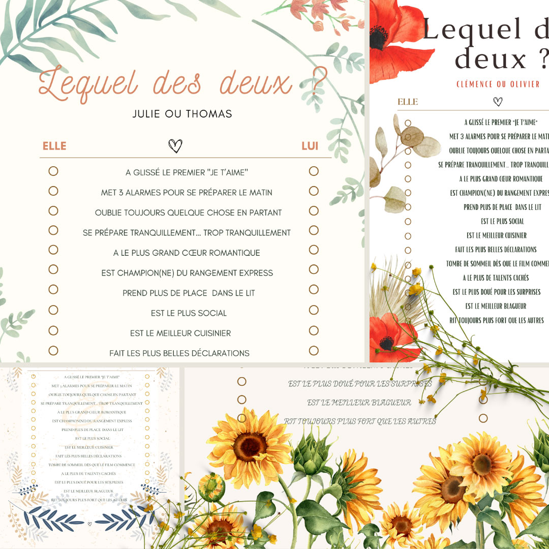 Jeu Mariage Elle et Lui : 50 Questions + PDF Gratuit [2025]