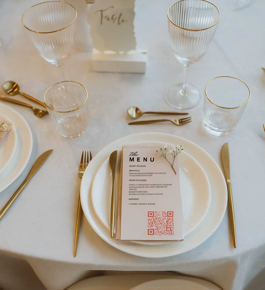 QR code mariage de Love Album intégré dans le menu