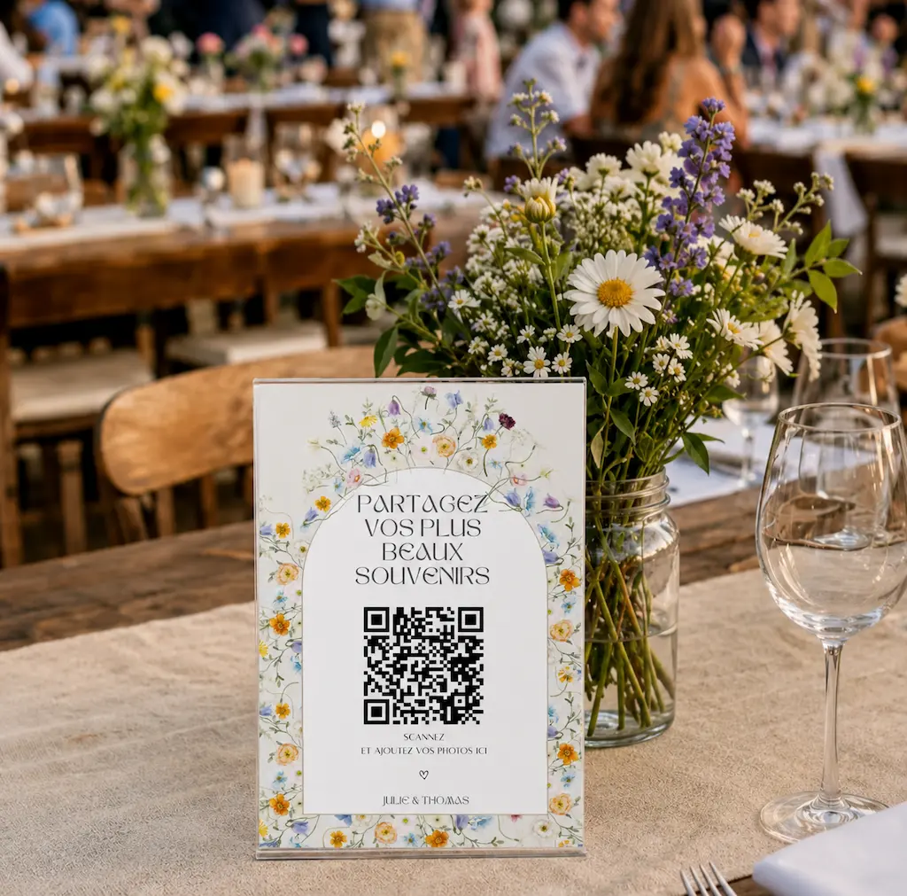 Template QR code dans un cadre photo
